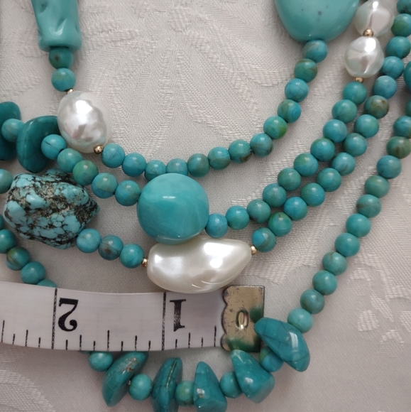 Chico's Pearl Turquoise Collection multi strand necklace - Picture 5 of 9